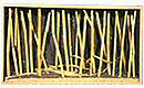 Baggrundskasse dekoreret med siv fra Elefantgræs